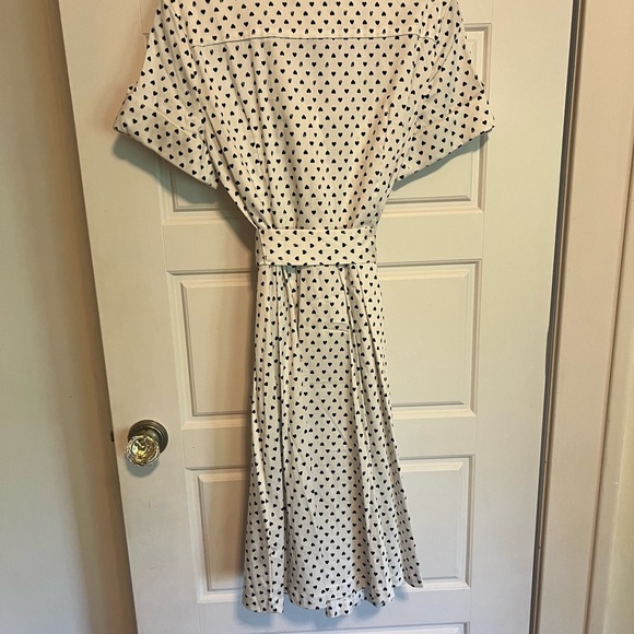 Karl Lagerfeld Black and White Heart A-line Midi Dress - Picture 3 of 4